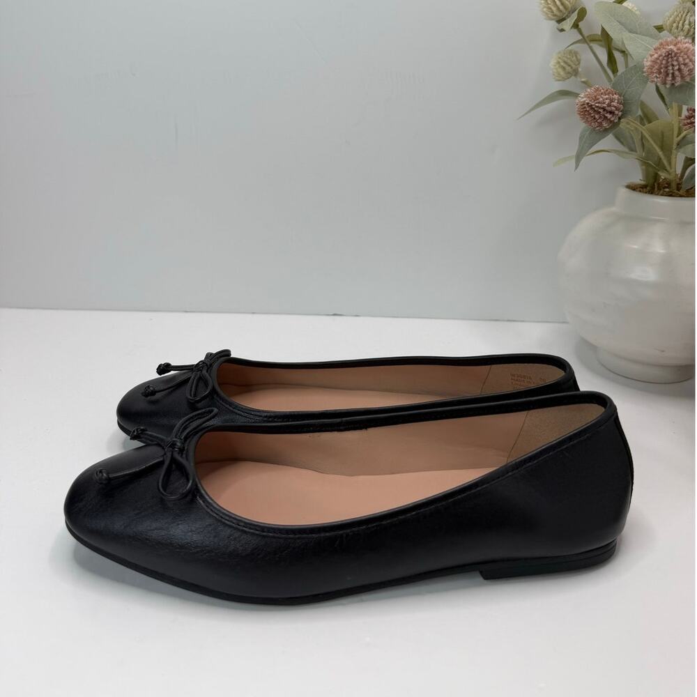 Cole Haan Bethany Leather Ballet Flat Bow Black Women 7B